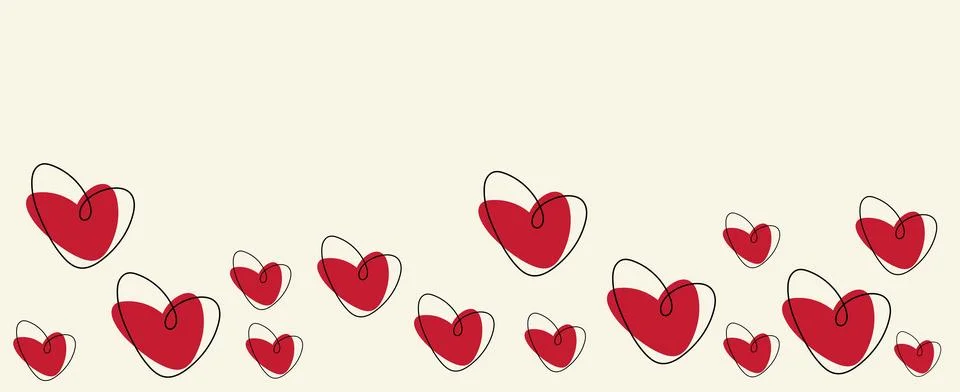 Graphic bright hearts. vector image. background for Valentine's Day Stock Illustration