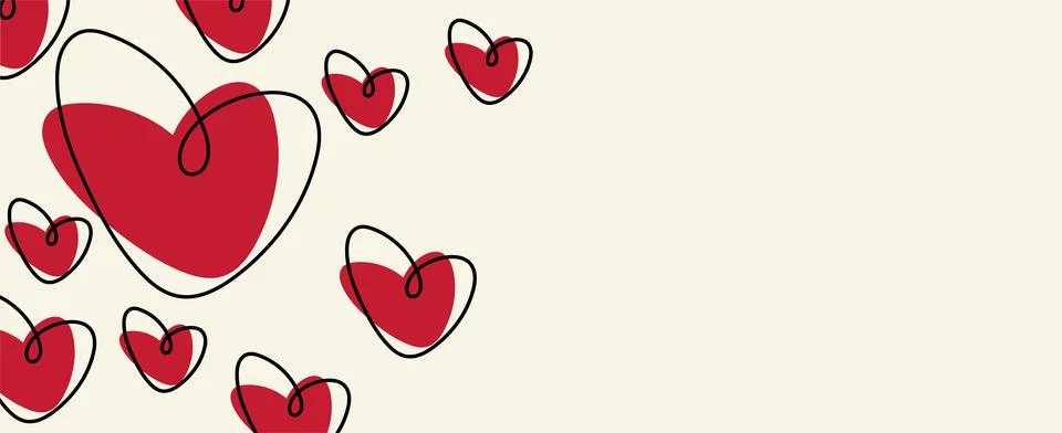 Graphic bright hearts. vector image. background for Valentine's Day Stock Illustration