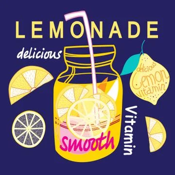 Graphic bright lemonade Stock Illustration