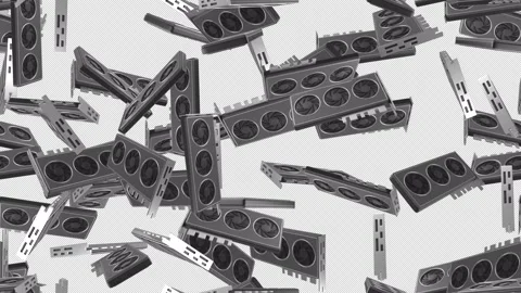 Graphic Card GPU gaming Computer loop tile Swirl with alpha channel. This is a Stock Footage 305757653