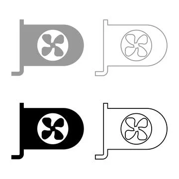 Graphic card GPU PC personal computer hardware components set icon grey bla.. Stock Illustration