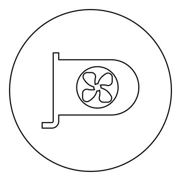 Graphic card GPU PC personal computer hardware components icon in circle ro.. Illustrazione stock
