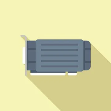 Graphic card icon flat vector. Computer pc Illustrazione stock