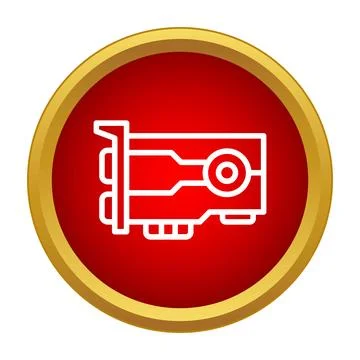 Graphic card icon representing computer video hardware component Stock Illustration