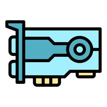 Graphic card icon vector flat Stock Illustration