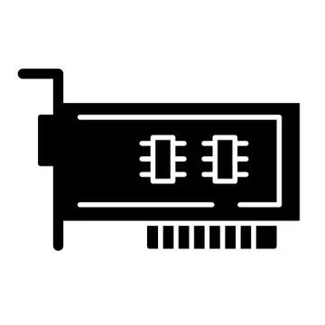 Graphic card solid icon. Video card vector illustration isolated on white. Chip Stock Illustration