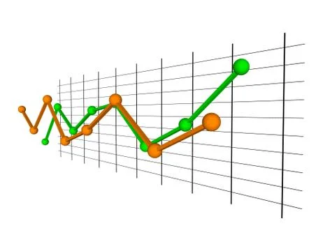 Graphic chart. 3d Vector colorful illustration. 库存插图