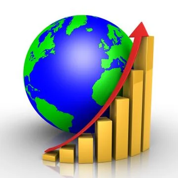 Graphic chart and earth Stock Illustration