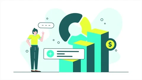 Graphic chart data presentation concept illustration business animated video Video stock 292852719