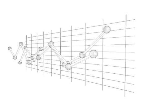 Graphic chart.  Vector outline illustration. Stock Illustration