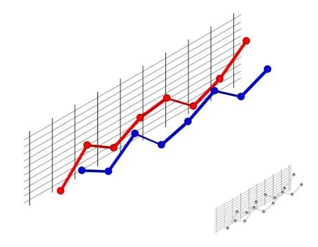 Graphic chart.3d isometric style. 3d Vector colorful illustration. Stock Illustration
