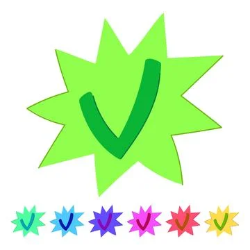 Graphic check mark vector cartoon graphic Stock Illustration
