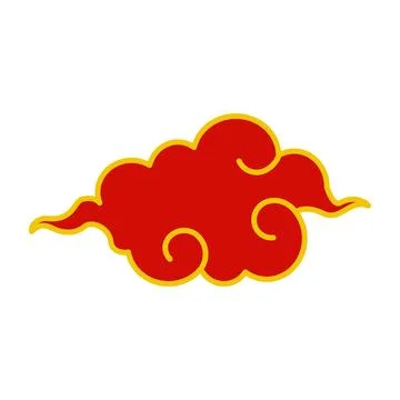 Graphic chinese cloud cartoon vector illustration Stock Illustration