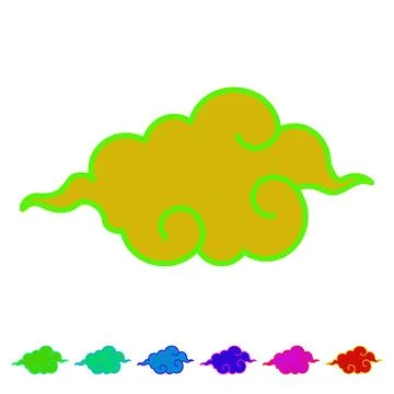 Graphic chinese cloud cartoon vector graphic Stock Illustration