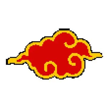 Graphic chinese cloud pixel art vector illustration Stock Illustration