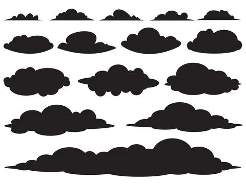 Graphic clouds small-big, illustration Vector 스톡 일러스트