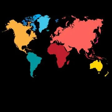 Graphic color map of the world Stock Illustration