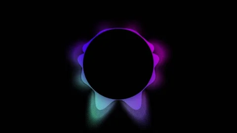 Graphic colourfull circular loop of rythmic audio frequency sound wave Stock Footage 131720002