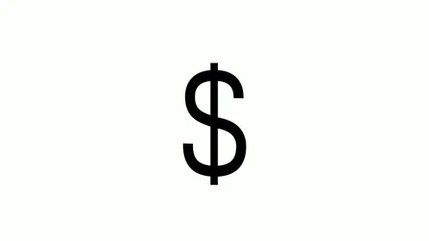 Graphic composition of black dollar sign on white background growing Stock-Footage 240762587