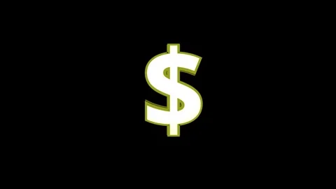 Graphic composition of white dollar sign and gold outline on black background gr Stock-Footage 240762582