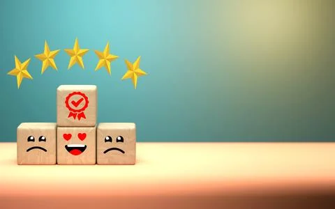 Graphic concept on rating services, satisfaction with services that is univ.. Stock Illustration