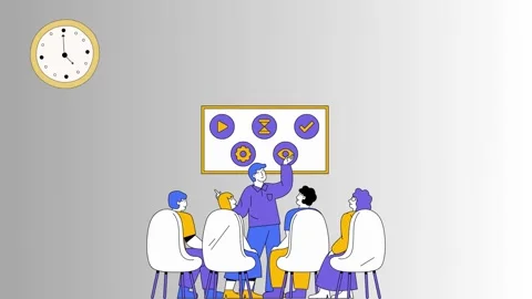 Graphic of cooperation in organization team for mega goals Video stock 248702120