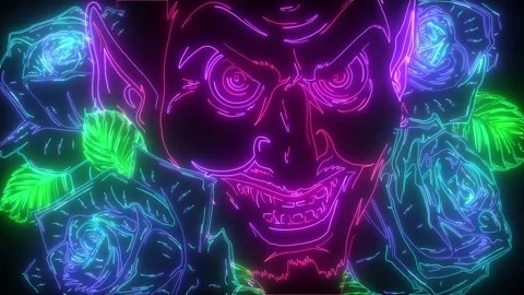 Graphic of a Demon or Devil Mascot Head Stock Footage 140106090