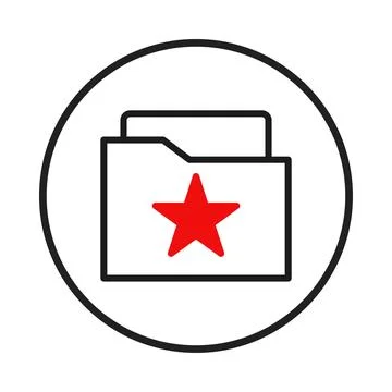 Graphic depiction of folder with red star designation symbolizing crucial d.. Stock Illustration