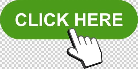 A graphic depicts a white hand cursor poised over a green button with the t.. Stock Illustration