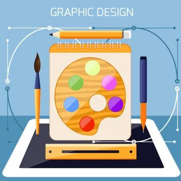 Graphic design and designer tools concept Stock Illustration