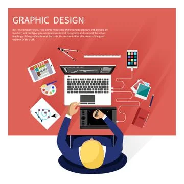 Graphic design and designer tools concept Stock Illustration