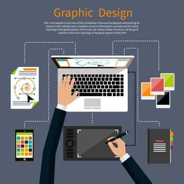 Graphic design and designer tools concept Stock Illustration