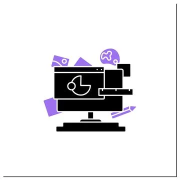 Graphic design basics glyph icon Stock Illustration