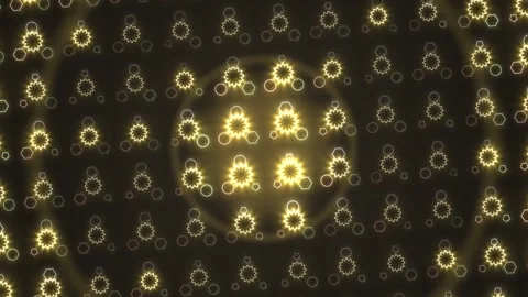 Graphic design with bright patterns on a dark background Stock Footage 339329878