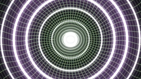 Graphic design with circles and grid pattern in motion Stock Footage 339458358
