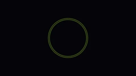 Graphic design of a circular pattern forming on a dark background Stock Footage 340188458