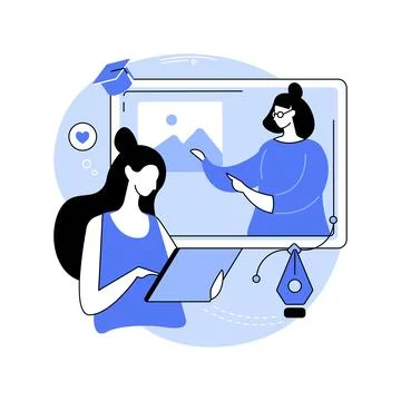 Graphic design classes isolated cartoon vector illustrations. Illustrazione stock