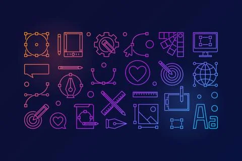 Graphic design colorful vector line banner Stock-Illustration
