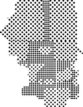 A graphic design composition featuring a high-contrast abstract arrangement.. Stock Illustration