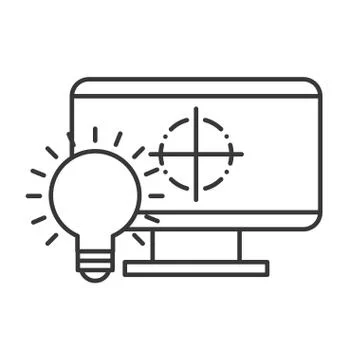 Graphic design computer bulb idea creativity 스톡 일러스트