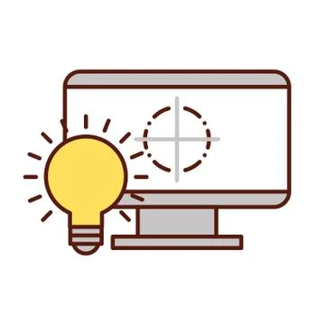 Graphic design computer bulb idea creativity 스톡 일러스트