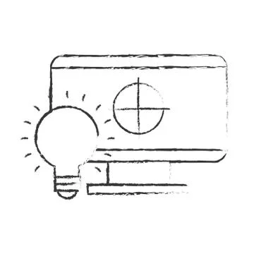 Graphic design computer bulb idea creativity 스톡 일러스트