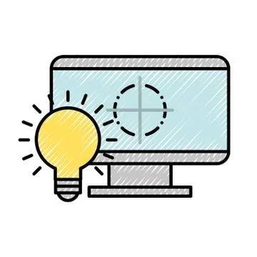 Graphic design computer bulb idea creativity 스톡 일러스트