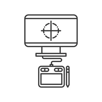 Graphic design computer tablet digital pen 스톡 일러스트