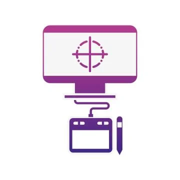Graphic design computer tablet digital pen 스톡 일러스트