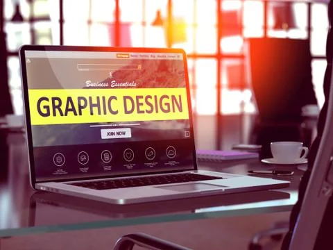 Graphic Design Concept on Laptop Screen Stock Illustration