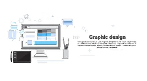 Graphic Design Creative Designer Work Equipment Concept Banner イラスト素材