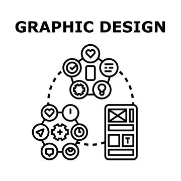Graphic design creative development process concept 库存插图