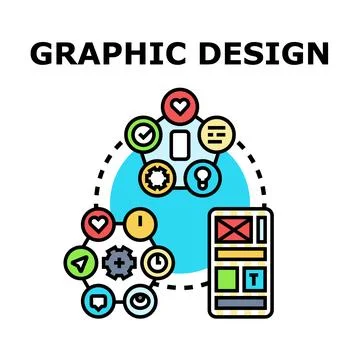Graphic design creative development process concept Stock Illustration