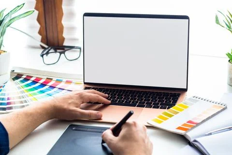 Graphic design desktop Stock Illustration